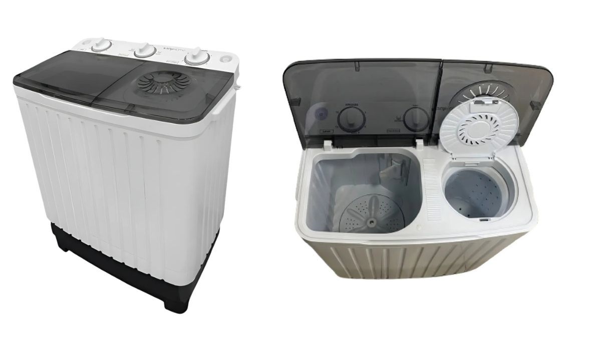 El lavasecarropas Kanji cuenta con doble tambor, lo que permite lavar y centrifugar la ropa en el mismo equipo. El lavasecarropas Kanji cuenta con doble tambor, lo que permite lavar y centrifugar la ropa en el mismo equipo.