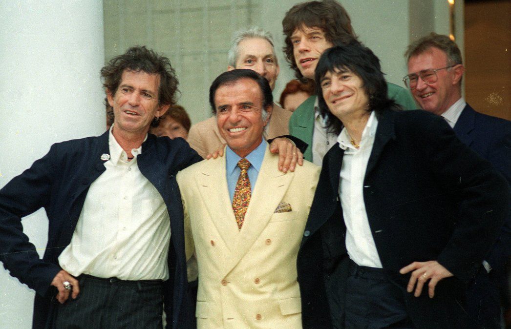 Menem con los Rolling Stones en Olivos.