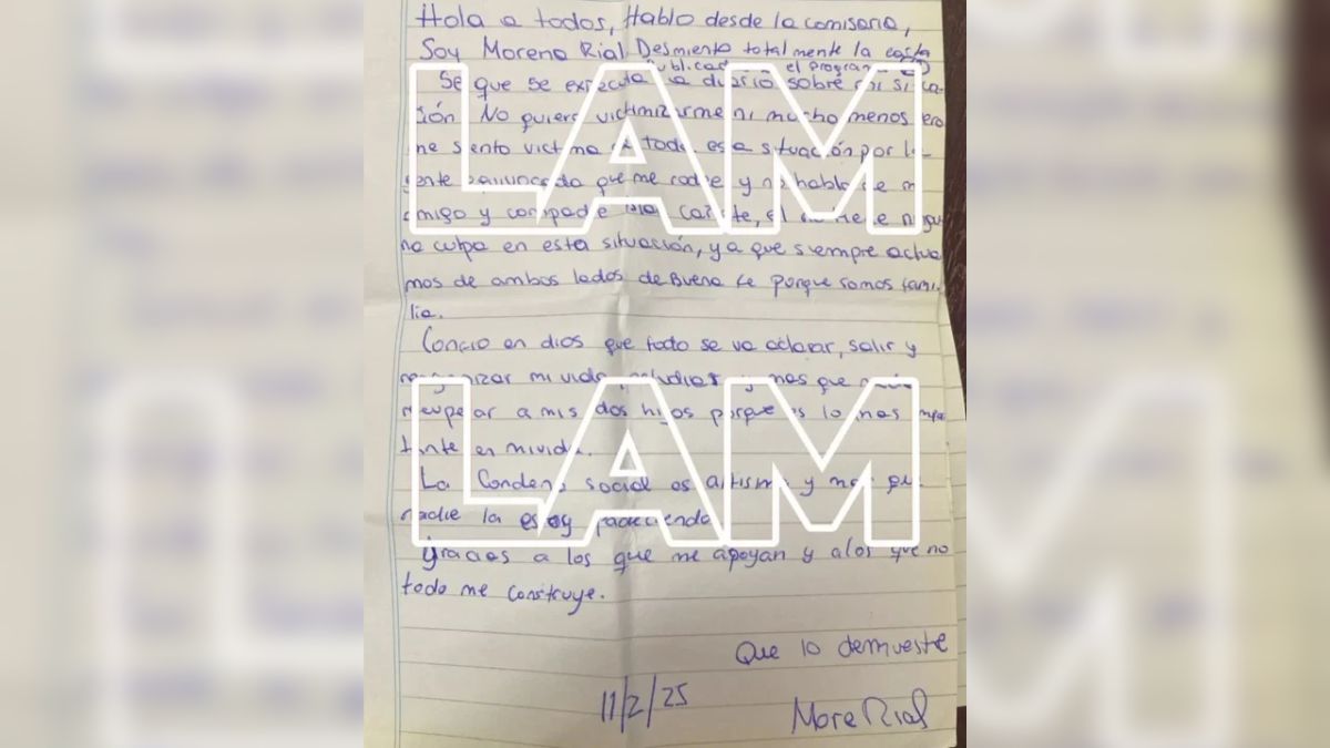 Desde la cárcel, Morena Rial escribió una carta a mano expresando su gran angustia. Desde la cárcel, Morena Rial escribió una carta a mano expresando su gran angustia.