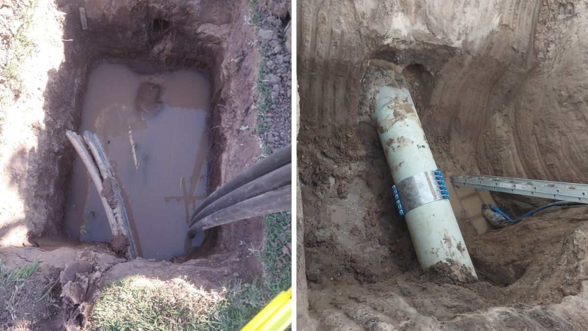 Aguas Santafesinas reparó la cañería y espera las pruebas para restablecer el servicio.