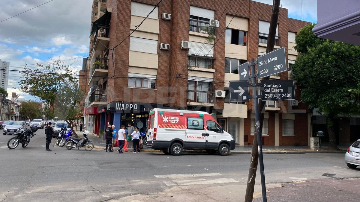El accidente ocurrió en la esquina de calles 25 de Mayo y Santiago del Estero. El accidente ocurrió en la esquina de calles 25 de Mayo y Santiago del Estero.