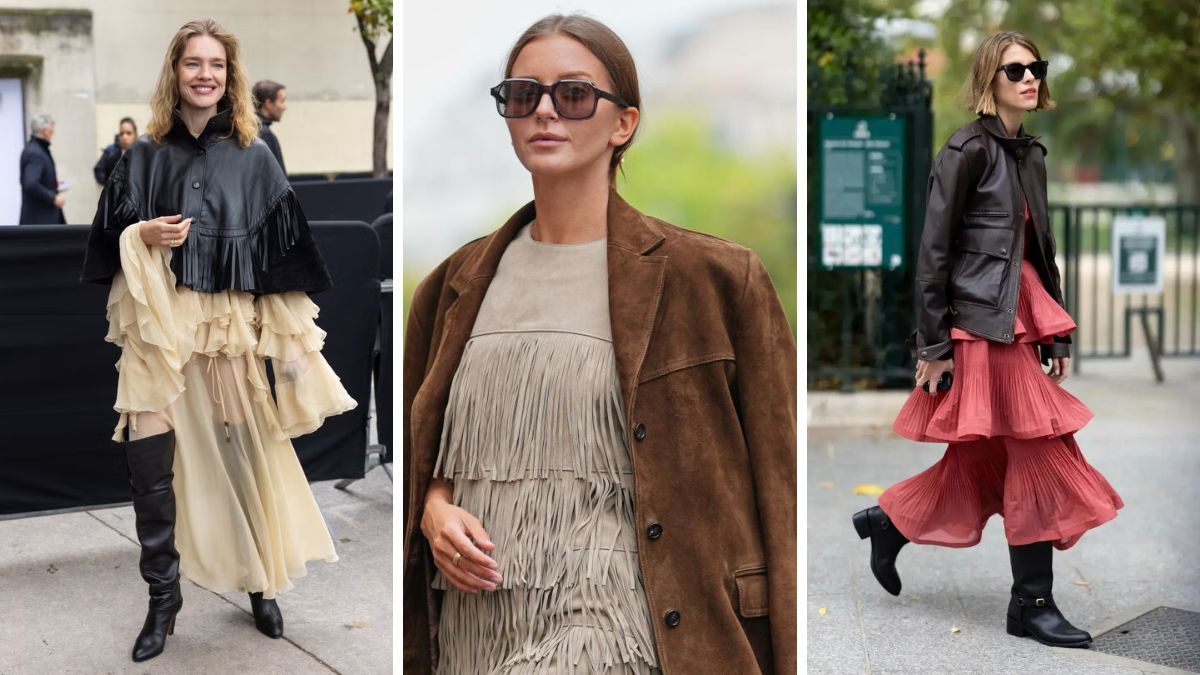 El estilo bohemio regresa renovado con blusas con volados, transparencias y vestidos largos combinados con botas de caña alta. El estilo bohemio regresa renovado con blusas con volados, transparencias y vestidos largos combinados con botas de caña alta.