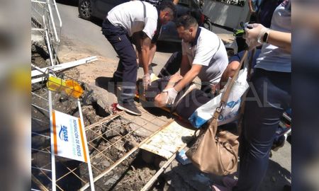 Un auto estacionado le había impedido visualizar las vallas y terminó dentro del pozo con su motocicleta. Un auto estacionado le había impedido visualizar las vallas y terminó dentro del pozo con su motocicleta.