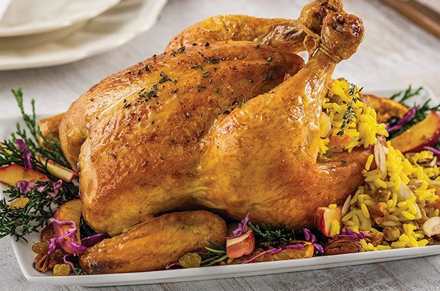 Recetas navideñas: pollo relleno terminado.