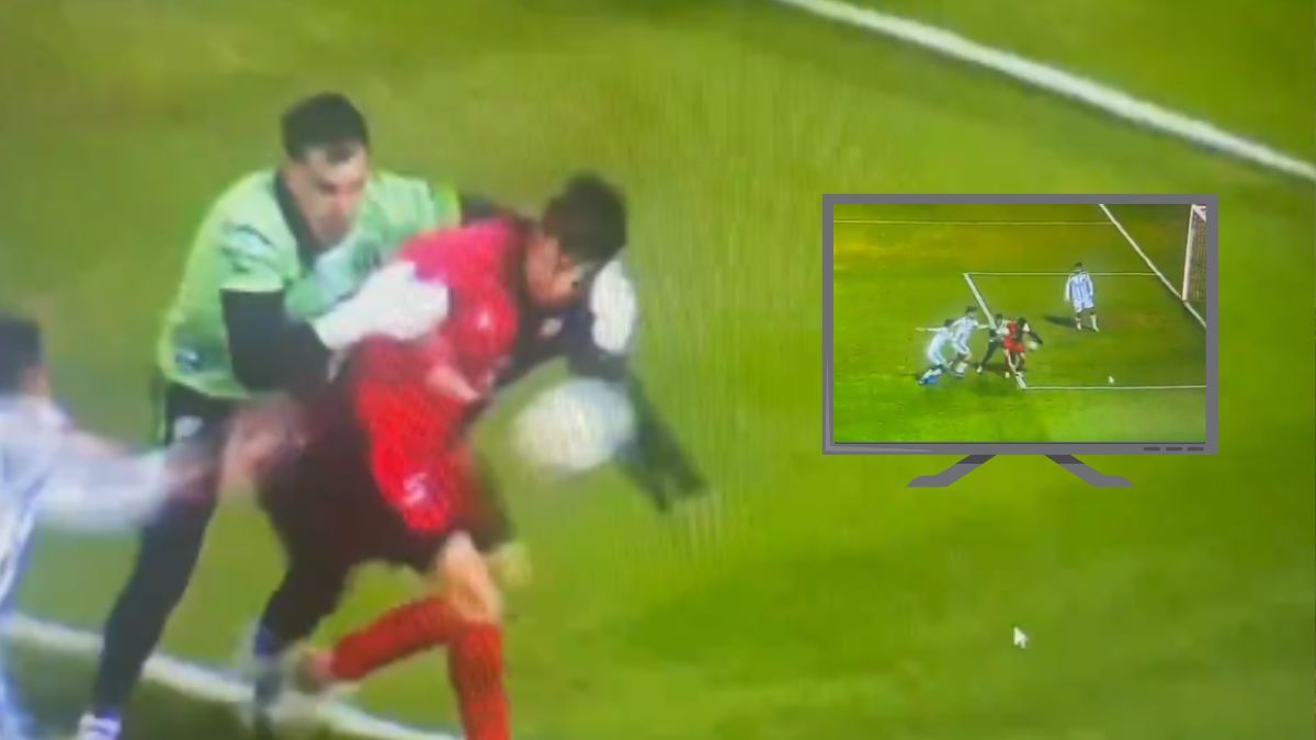 La polémica jugada que reclamó todo Colón y el árbitro dijo siga siga