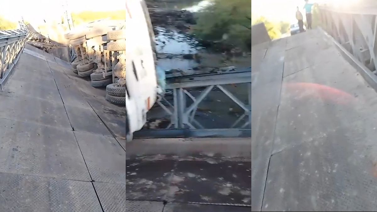 Departamento Las Colonias: colapsó un puente bailey en la ruta 69S y volcó un camión
