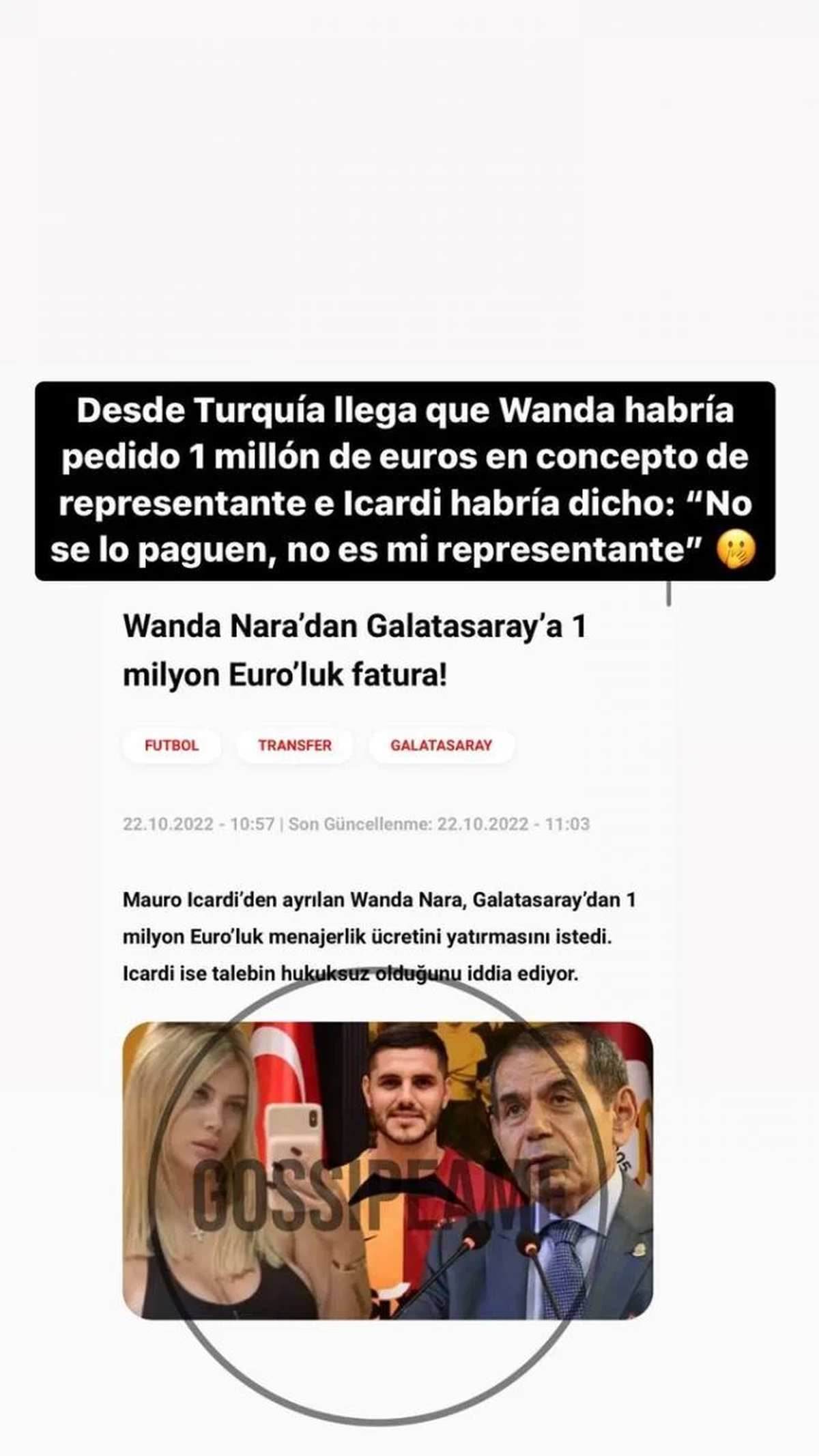 Mauro Icardi frenó un cheque de un millón de euros.