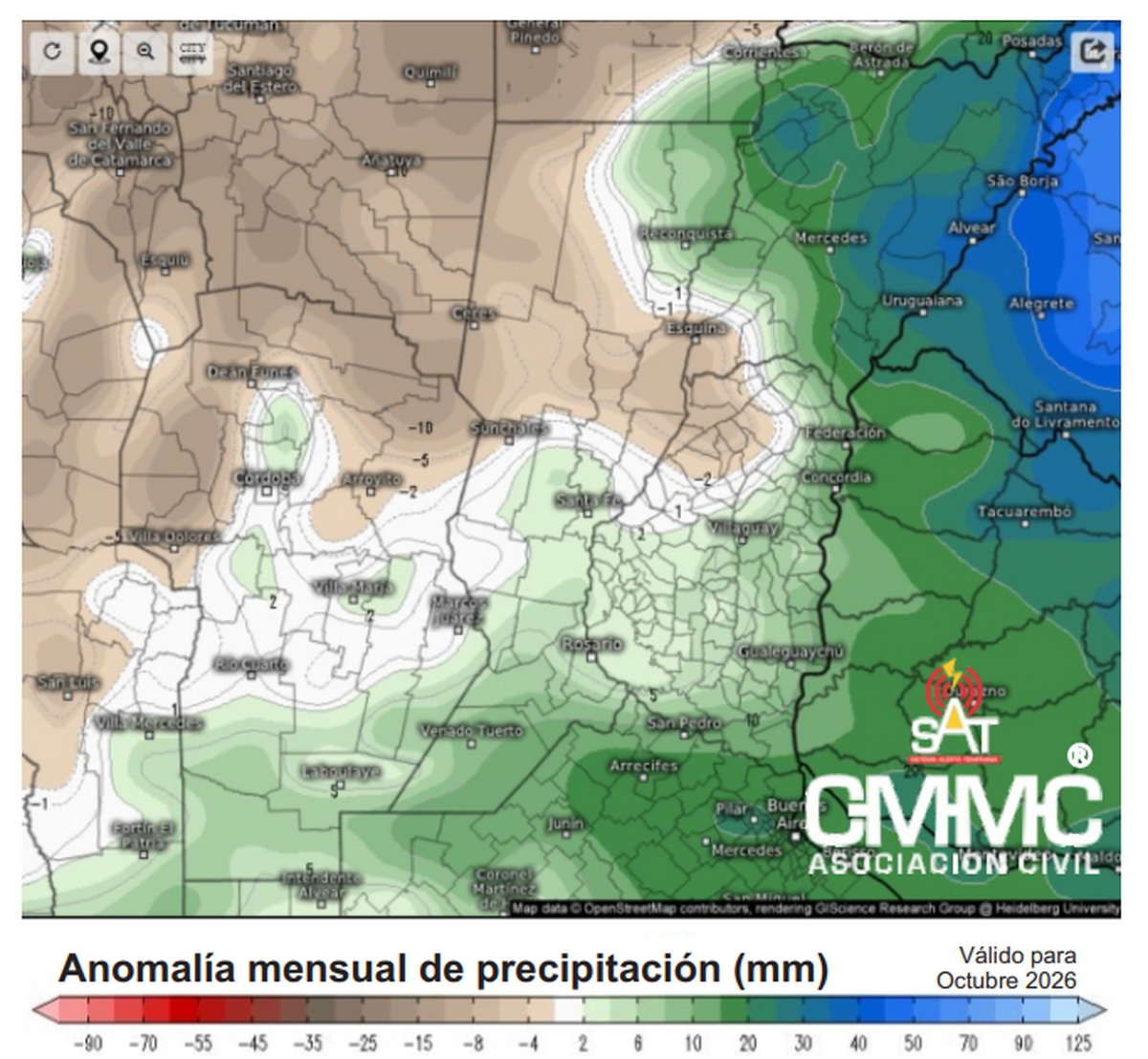 Previsión de lluvias para octubre, mes en el que la primavera se consolida y cuando sube la posibilidad de entrar en un fenómeno El Niño en la región. Previsión de lluvias para octubre, mes en el que la primavera se consolida y cuando sube la posibilidad de entrar en un fenómeno El Niño en la región.