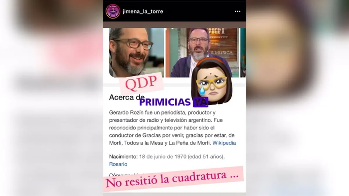 El posteo de la tarotista y astróloga Jimena La Torre sobre la muerte de Gerardo Rozín que despertó muchas críticas.