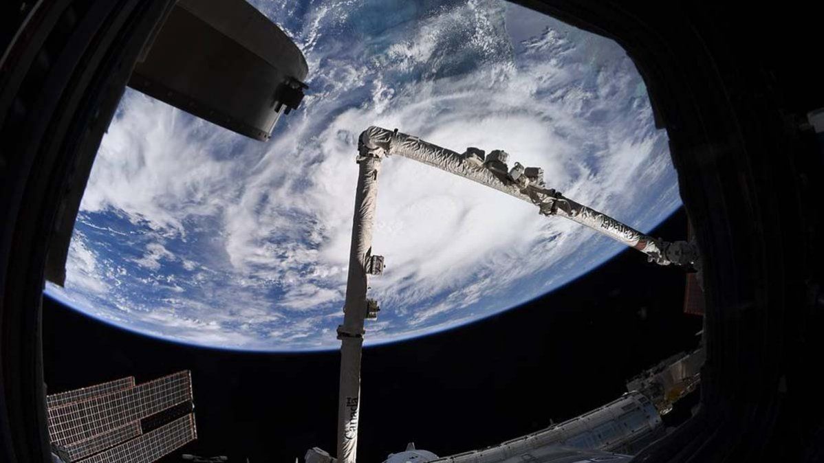 La tormenta tropical Elsa vista desde el espacio.