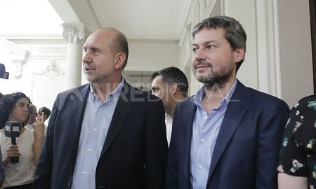 Perotti y Lammens este jueves en Casa de Gobierno. Perotti y Lammens este jueves en Casa de Gobierno.