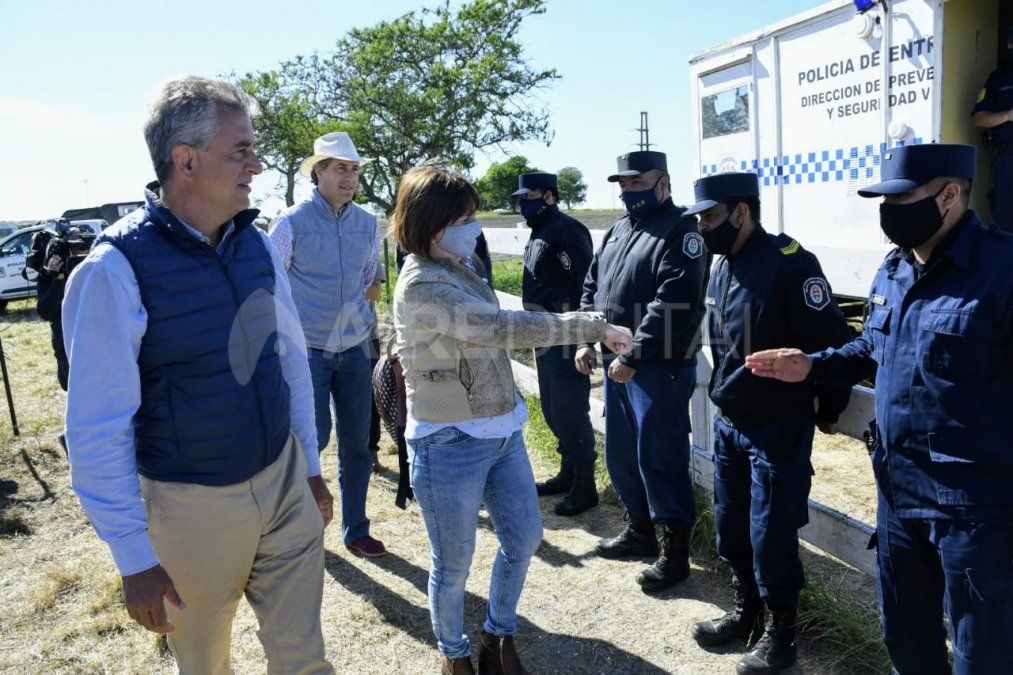 Patricia Bullrich llegó este jueves temprano al predio del campo para acompañar a Luis Miguel Etchevehere en el momento de la definición del juez.