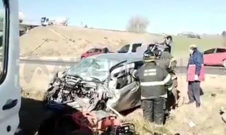 Destruido. Así quedó el vehículo que protagonizó el choque. Destruido. Así quedó el vehículo que protagonizó el choque.