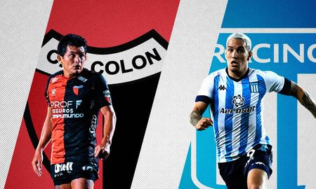Colon y Racing ya salieron a la cancha. Colon y Racing ya salieron a la cancha.