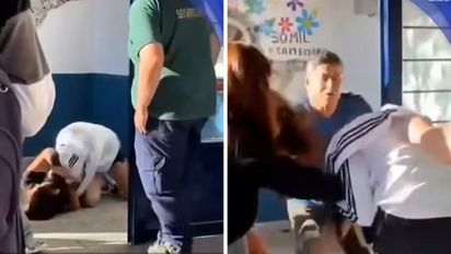 Video impactante: una brutal pelea se desató entre alumnas frente a una escuela en Neuquén