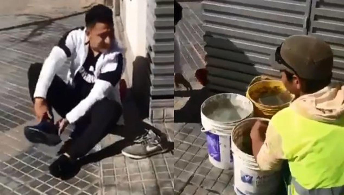 Brian Sarmiento fue captado en el momento que se puso a conversar con un "trapito". Brian Sarmiento fue captado en el momento que se puso a conversar con un "trapito".