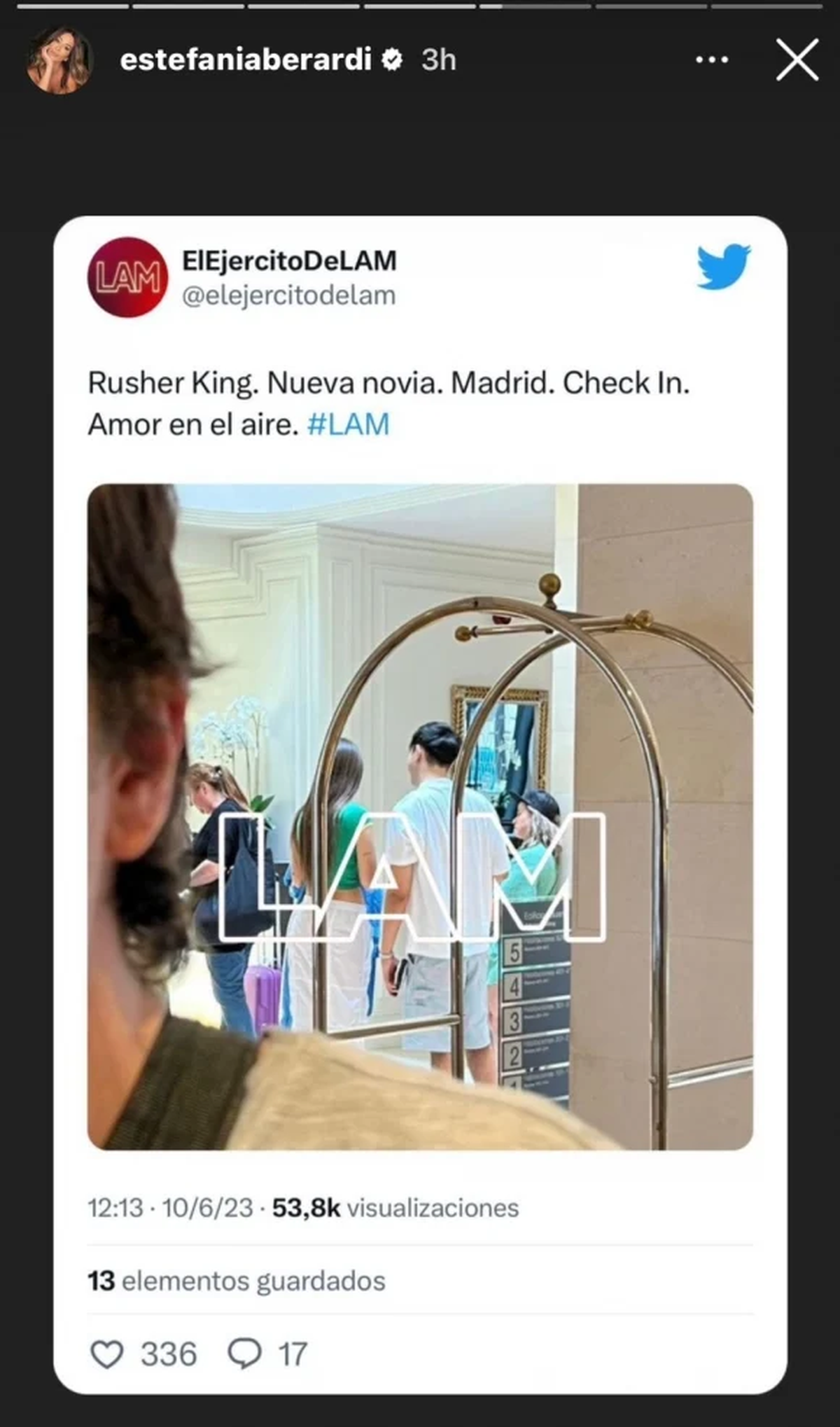 La foto de Rusherking con su nueva novia en España.