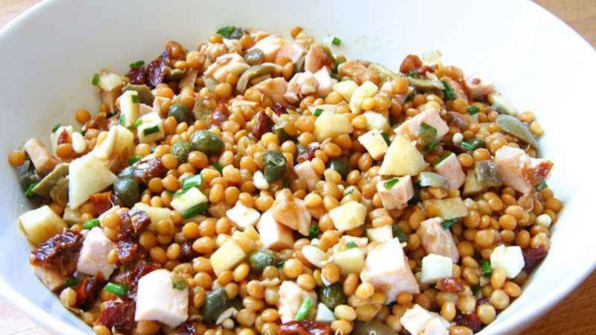Ensalada de lentejas rápida y saludable.