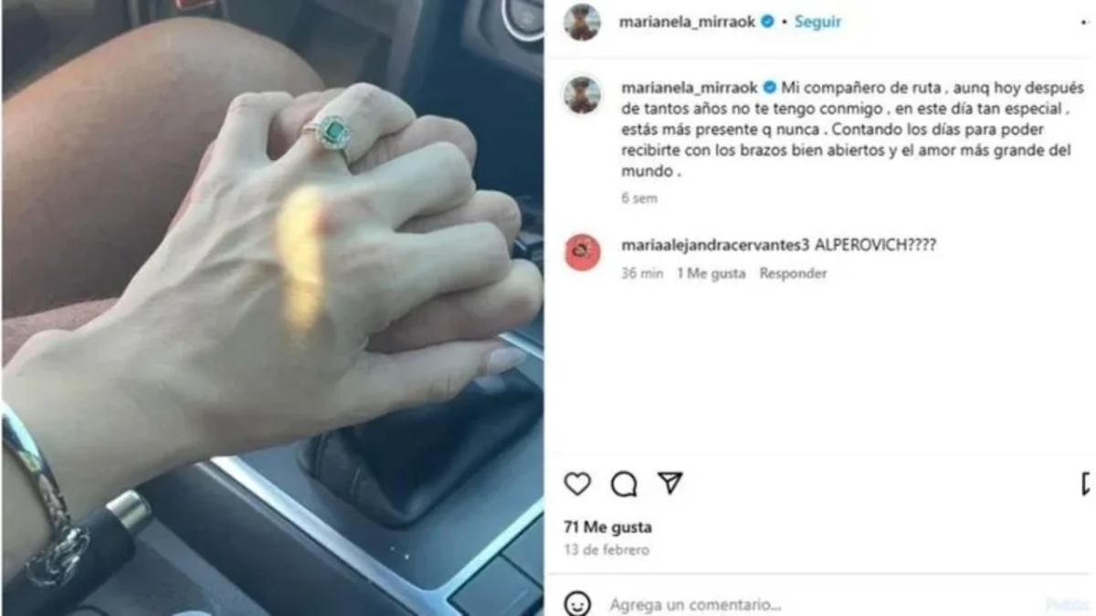 Marianela Mirra posteó una foto privada con José Alperovich. Marianela Mirra posteó una foto privada con José Alperovich.