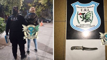Se llevaron presa en Santa Fe a una mujer que se descartó una riñonera donde ocultaba una navaja