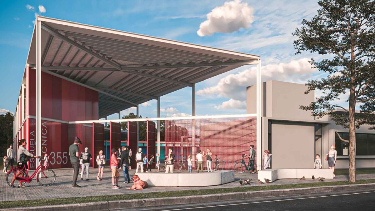 Imagen del proyecto de ampliación y refuncionalización para la Escuela de Educación Técnica Profesional N°335.