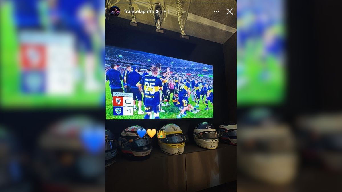 La foto que subió Franco Colapinto tras la victoria de Boca en el Superclásico. La foto que subió Franco Colapinto tras la victoria de Boca en el Superclásico.