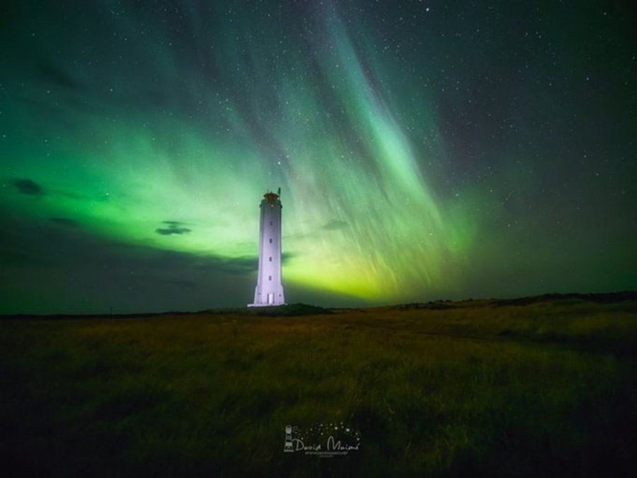 Aurora polar en Islandia. Cuando hay tormentas solares, se produce un espectáculo en el cielo.