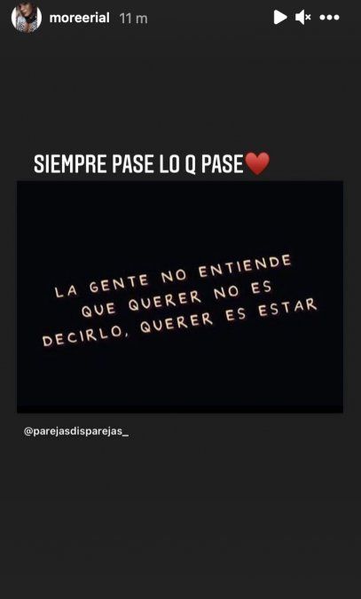 La publicación de More en sus historias.