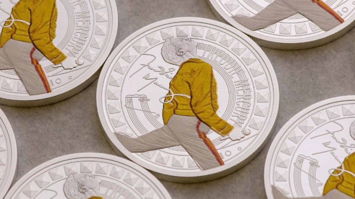La nueva colección de la Royal Mint conecta la figura de Mercury con dos hitos de 1985: Live Aid y su debut solista.