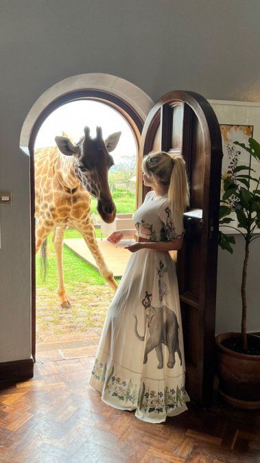 Wanda Nara conoció las jirafas.
