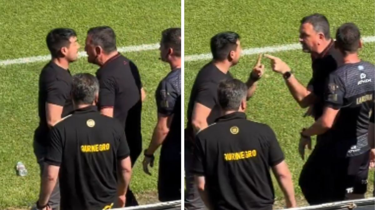 Fuerte pelea entre Diego Osella y Leandro Gracián en pleno Colón vs. Deportivo Madryn