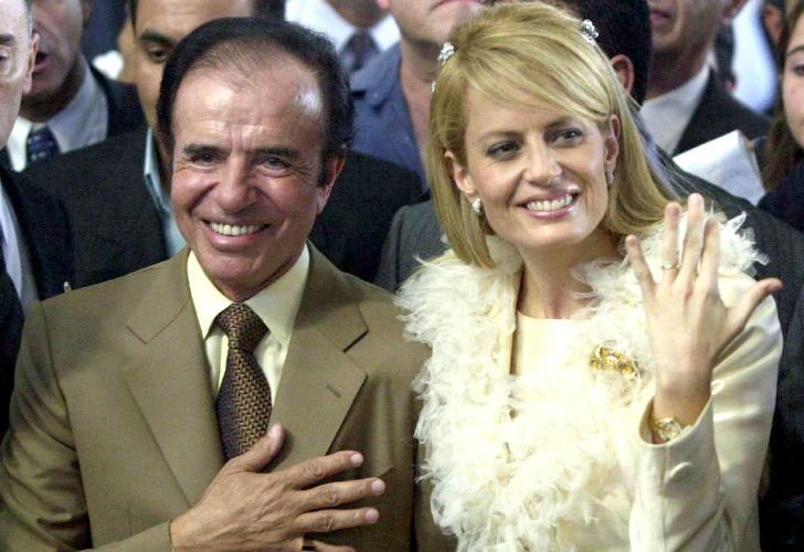 Bolocco y Menem el día de su casamiento.
