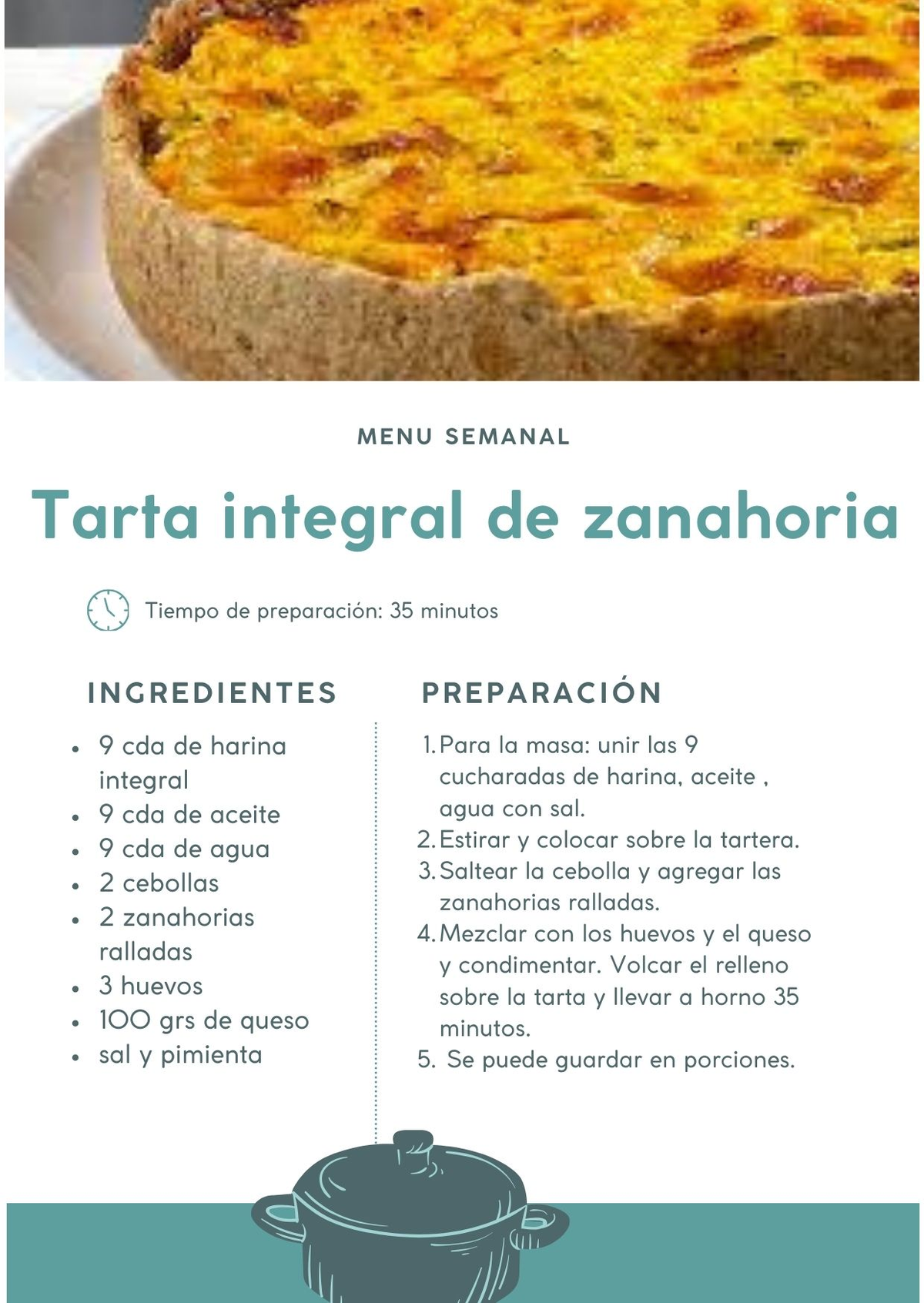 La tarta integral de zanahoria es una excelente opción para hacer en casa con ingredientes sencillos de conseguir. La tarta integral de zanahoria es una excelente opción para hacer en casa con ingredientes sencillos de conseguir.