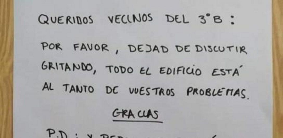 La carta viral de un vecino cansado de los gritos en su edificio: Una suegra no debe meterse en una relación.