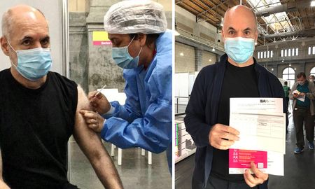 Larreta se vacunó este jueves en la Usina del Arte. Larreta se vacunó este jueves en la Usina del Arte.