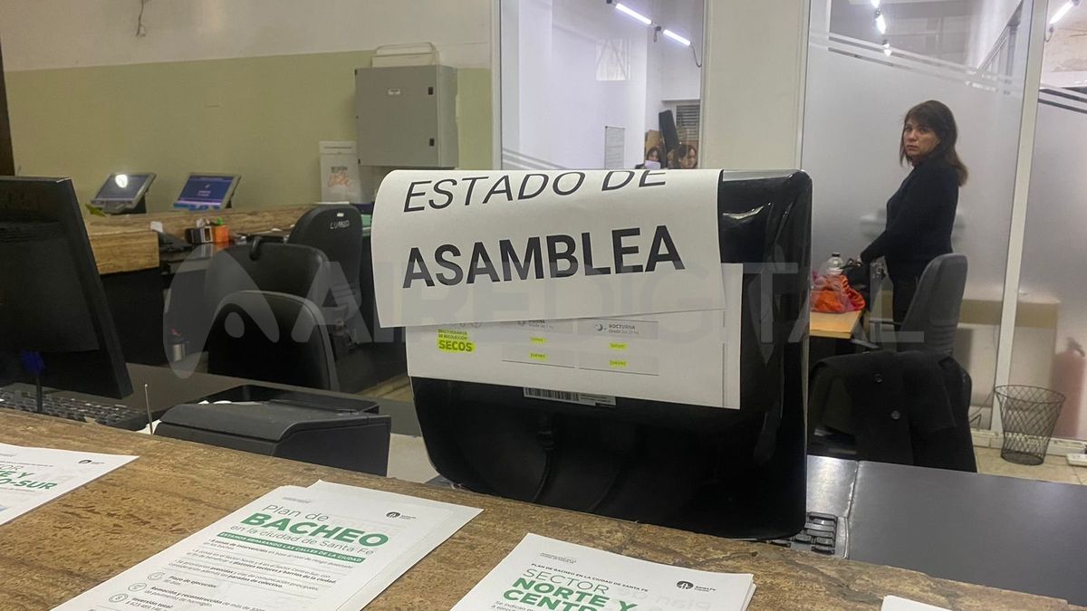 Estado de asamblea de Asoem en la Municipalidad de Santa Fe