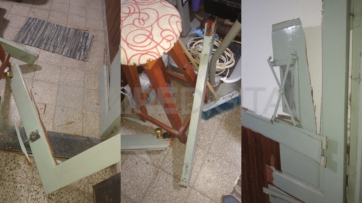 Así quedó el ingreso de la casa del conductor tras el ataque de los delincuentes.