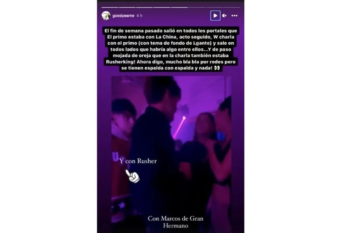 En la foto que subió @gossipeame se ve a Wanda Nara muy cerca de Rusherking.