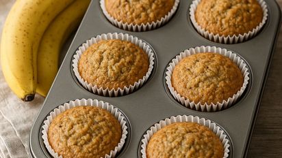 Budincitos de banana y avena: sin manteca y listos en 30 minutos