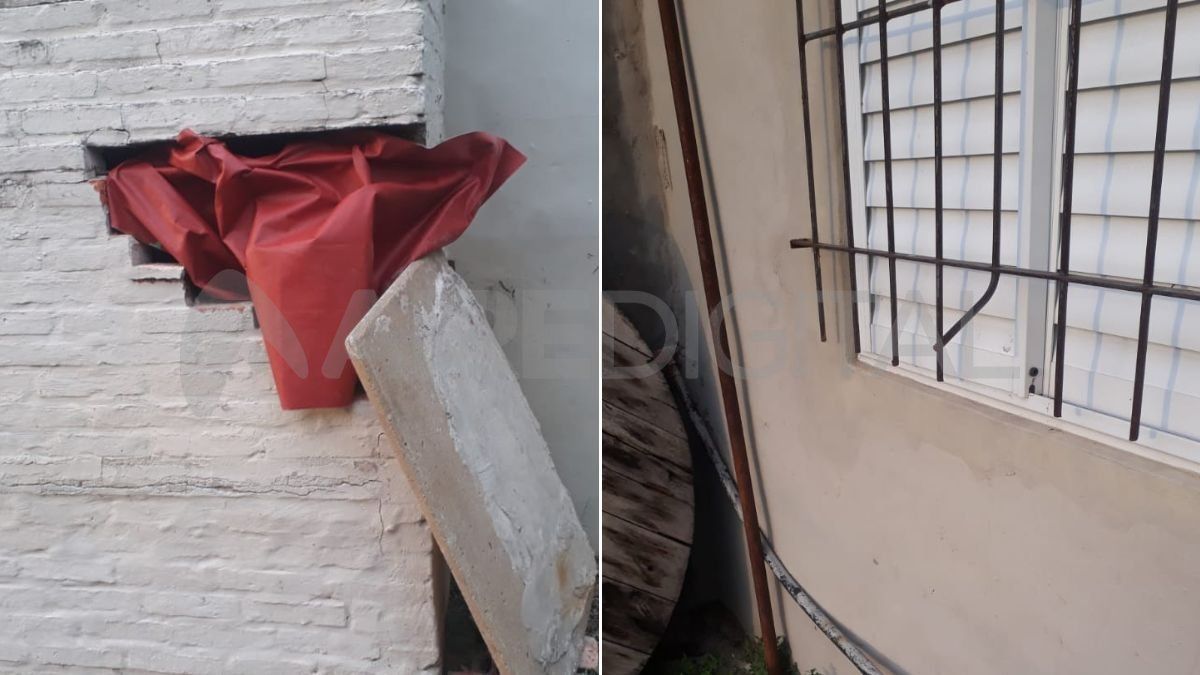 No solo rompieron ventanas sino sacaron hasta ladrillos de las paredes para ingresar a las viviendas.