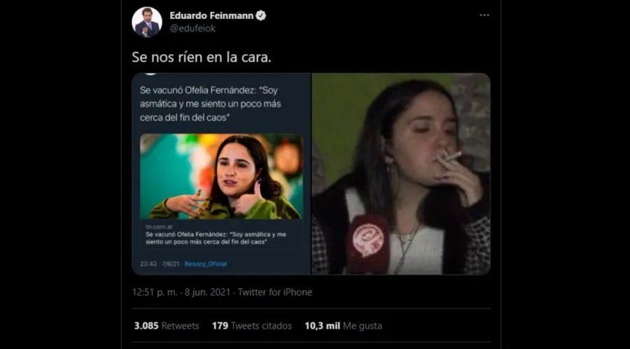 Eduardo Feinmann y Ofelia Fernández: una guerra eterna.