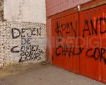 Las pintadas que aparecieron en Unión. Las pintadas que aparecieron en Unión.