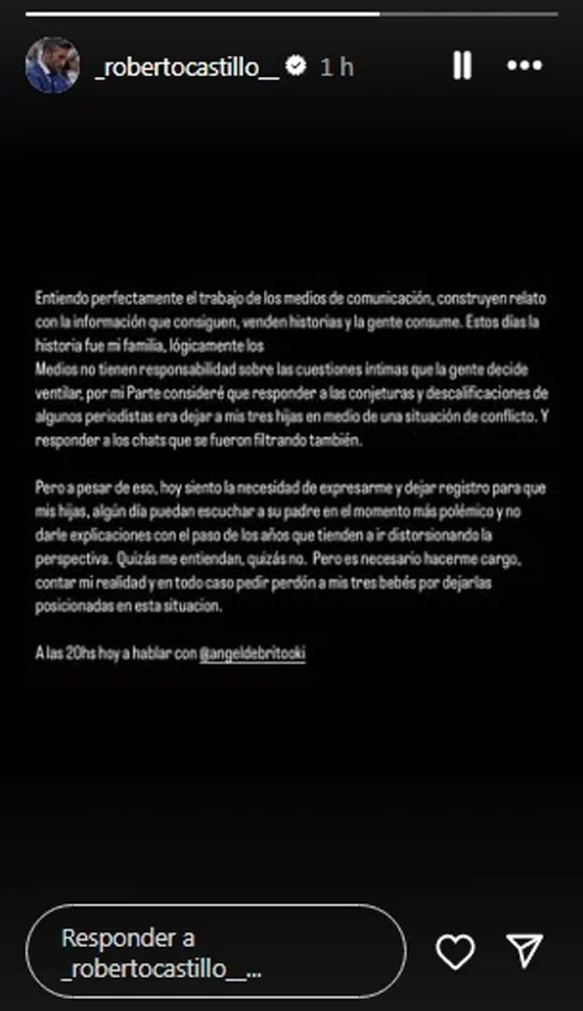 El descargo de Roberto Castillo. El descargo de Roberto Castillo.