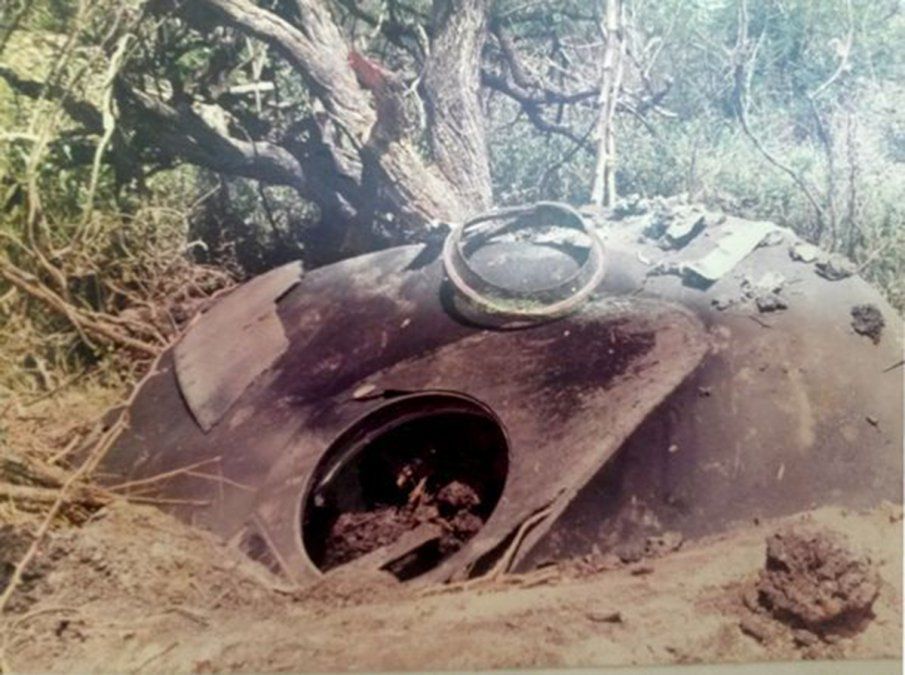 Imagen de la escotilla de la estación espacial Salyut 7 en Entre Ríos. La foto fue tomada por un equipo de investigadores.