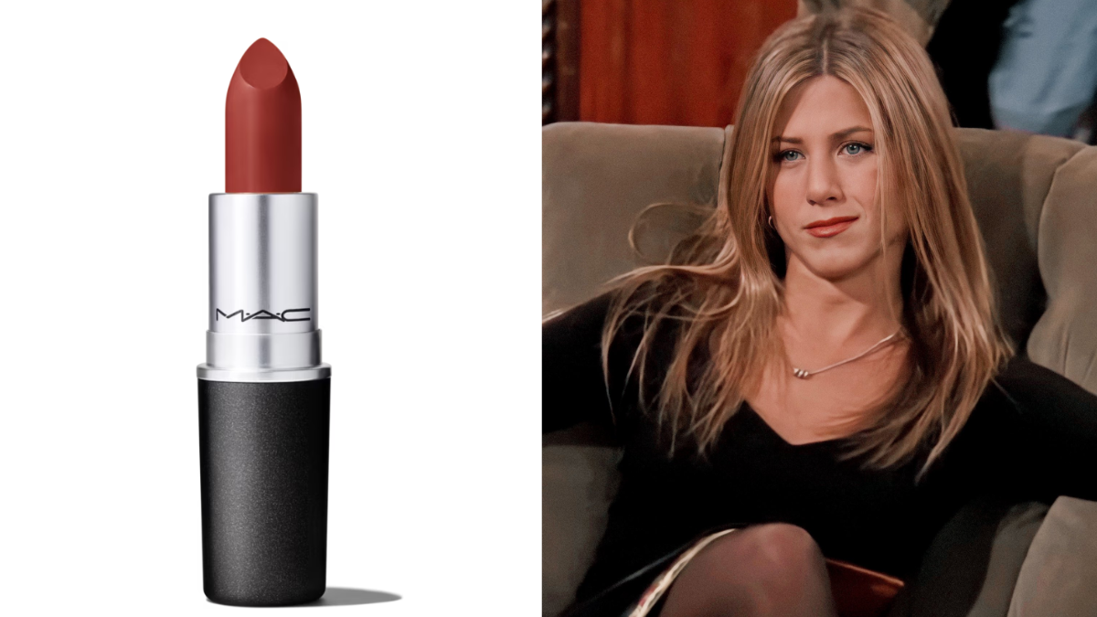 Rachel Green, interpretada por Jennifer Aniston, usando el labial “Paramount” de MAC Cosmetics. Rachel Green, interpretada por Jennifer Aniston, usando el labial “Paramount” de MAC Cosmetics.