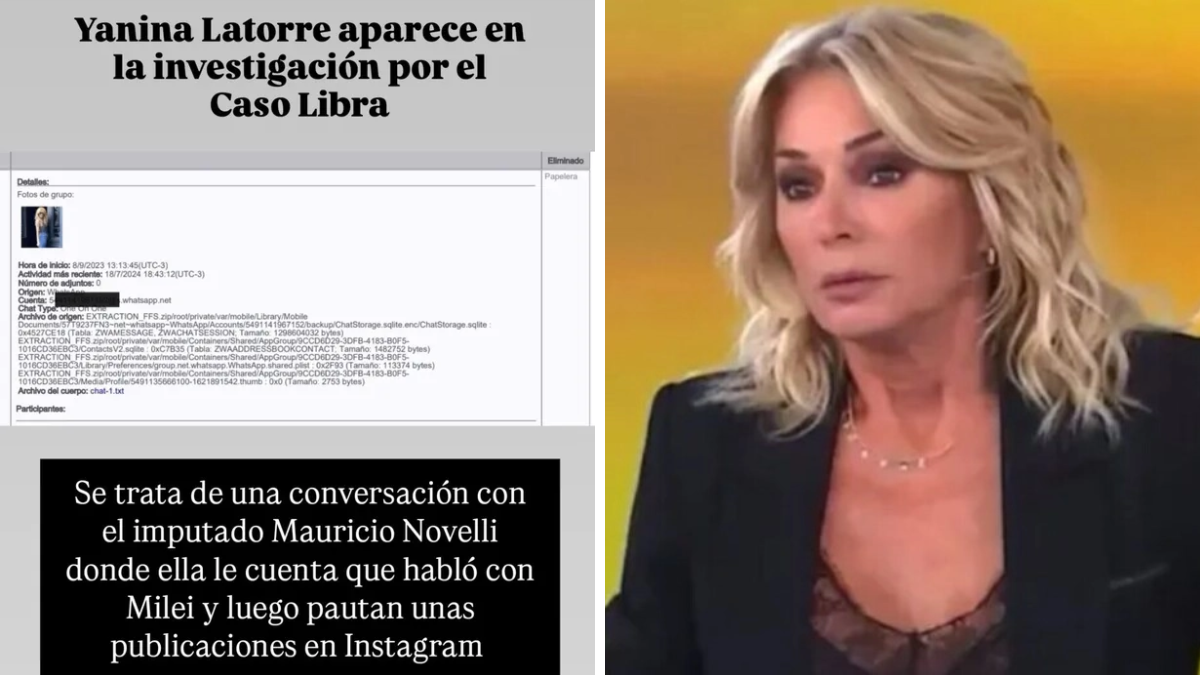 Fernanda Iglesias filtró capturas de WhatsApp que comprometerían a Yanina Latorre.