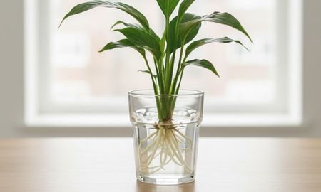 la planta que purifica el ambiente y puede crecer en un vaso de vidrio la planta que purifica el ambiente y puede crecer en un vaso de vidrio