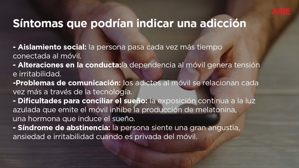 Síntomas que podrían indicar una adicción al celular.