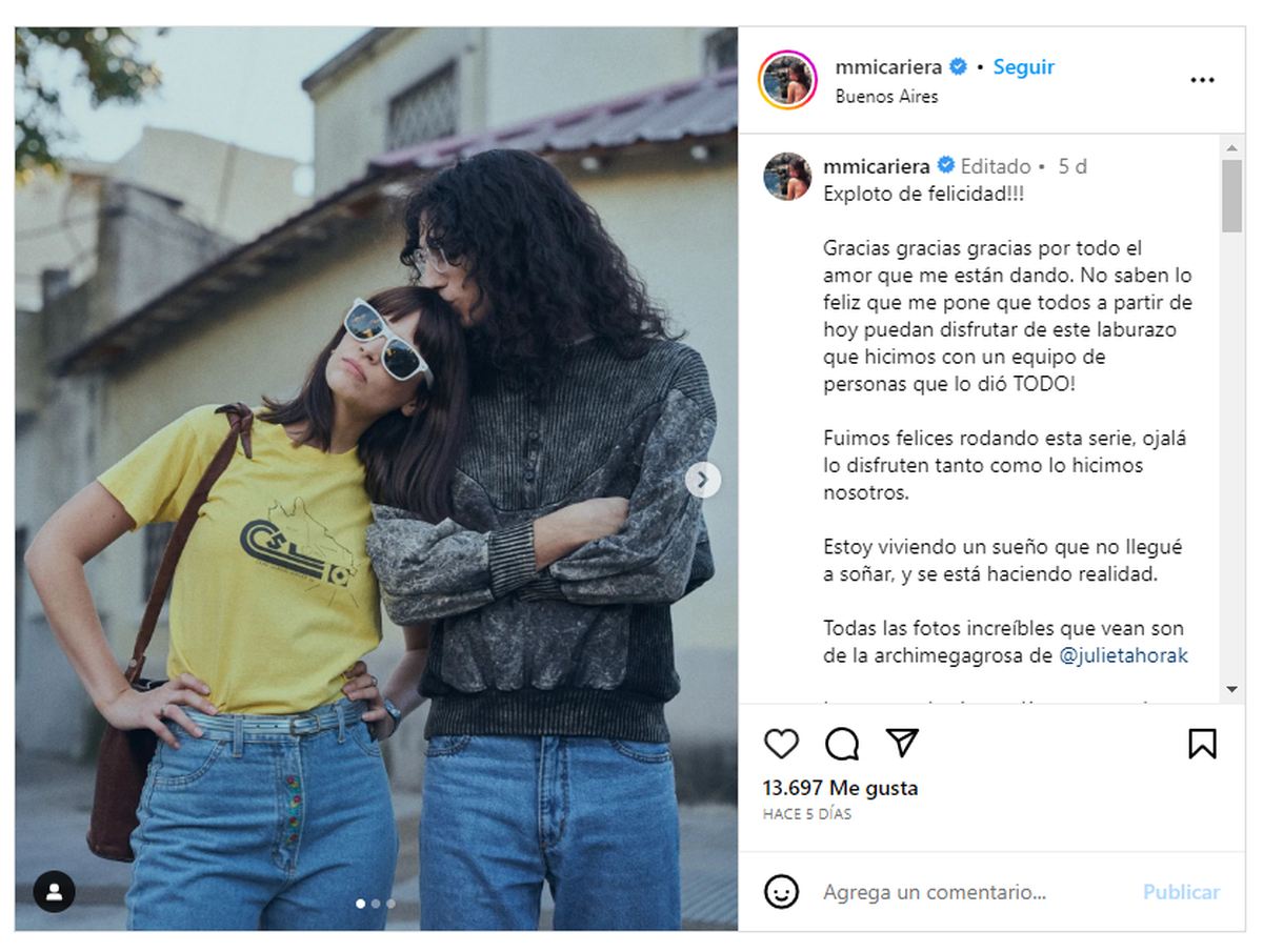 Micaela Riera, la santafesina que interpreta a Fabi Cantilo.