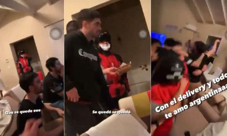 El grupo de amigos, que se reunió para ver la final de la Copa América, filmó la secuencia y las imágenes no tardaron en recorrer las redes sociales. El grupo de amigos, que se reunió para ver la final de la Copa América, filmó la secuencia y las imágenes no tardaron en recorrer las redes sociales.